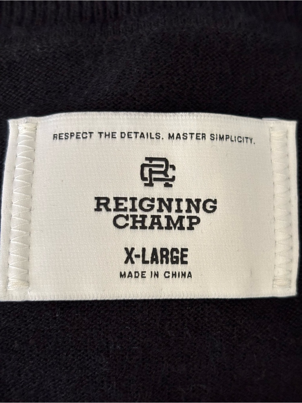 Reigning Champ Cotton Linen Regatta Crewneck Sweater Size XL Black - Picture 12 of 14